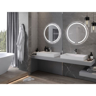 Osvětlené koupelnové zrcadlo Mexen Rose, kulaté 70 cm, LED 6000K, 9810-070-070-611-00