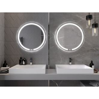 Osvětlené koupelnové zrcadlo Mexen Rose, kulaté 70 cm, LED 6000K, 9810-070-070-611-00