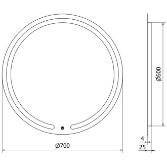 Osvětlené koupelnové zrcadlo Mexen Rose, kulaté 70 cm, LED 6000K, 9810-070-070-611-00