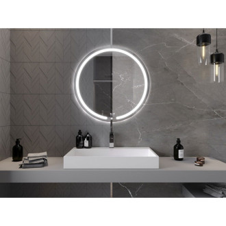 Osvětlené koupelnové zrcadlo Mexen Rose, kulaté 80 cm, LED 6000K, 9810-080-080-611-00