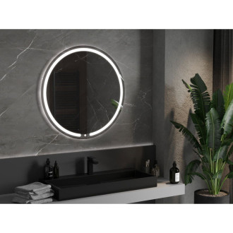 Osvětlené koupelnové zrcadlo Mexen Rose, kulaté 90 cm, LED 6000K, 9810-090-090-611-00