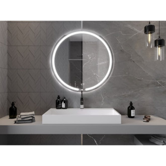 Osvětlené koupelnové zrcadlo Mexen Rose, kulaté 90 cm, LED 6000K, 9810-090-090-611-00