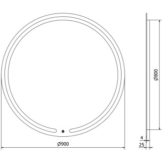 Osvětlené koupelnové zrcadlo Mexen Rose, kulaté 90 cm, LED 6000K, 9810-090-090-611-00