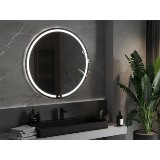 Mexen Rose osvětlené koupelnové zrcadlo, kulaté 100 cm, LED 6000K, 9810-100-100-611-00