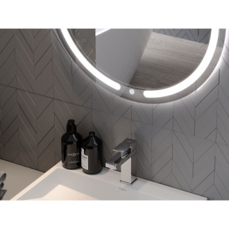 Mexen Rose osvětlené koupelnové zrcadlo, kulaté 100 cm, LED 6000K, 9810-100-100-611-00