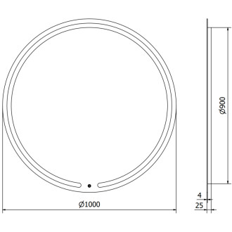 Mexen Rose osvětlené koupelnové zrcadlo, kulaté 100 cm, LED 6000K, 9810-100-100-611-00