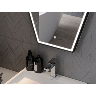 Mexen Orla osvětlené koupelnové zrcadlo 60x80 cm, LED 6000K, černý rám 9815-060-080-611-70