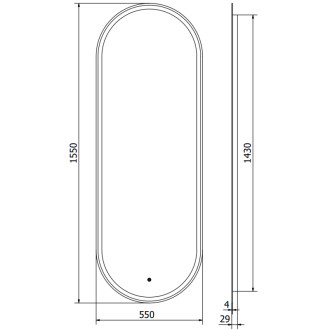 Osvětlené koupelnové zrcadlo Mexen Bono 55x155 cm, LED 6000K, 9816-055-155-611-00