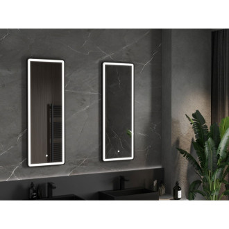 Mexen Coro koupelnové zrcadlo 45x120 cm, LED 6000K, černý rám 9817-045-120-611-70