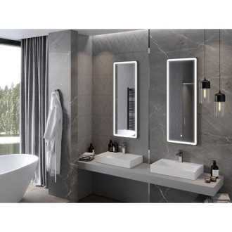 Mexen Coro koupelnové zrcadlo 45x120 cm, LED 6000K, černý rám 9817-045-120-611-70