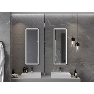 Mexen Coro koupelnové zrcadlo 45x120 cm, LED 6000K, černý rám 9817-045-120-611-70