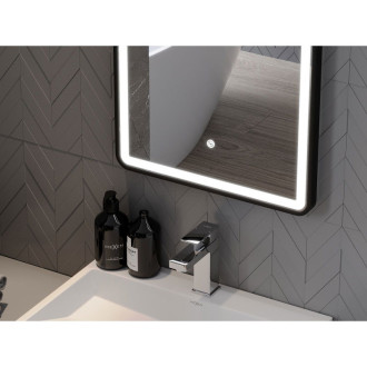Mexen Coro koupelnové zrcadlo 45x120 cm, LED 6000K, černý rám 9817-045-120-611-70