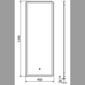 Mexen Coro koupelnové zrcadlo 45x120 cm, LED 6000K, černý rám 9817-045-120-611-70