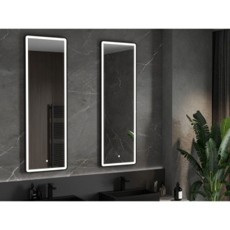 Mexen Coro koupelnové zrcadlo 50x150 cm, LED 6000K, černý rám 9817-050-150-611-70
