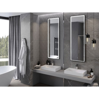 Mexen Coro koupelnové zrcadlo 50x150 cm, LED 6000K, černý rám 9817-050-150-611-70