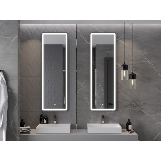 Mexen Coro koupelnové zrcadlo 50x150 cm, LED 6000K, černý rám 9817-050-150-611-70