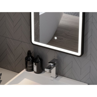 Mexen Coro koupelnové zrcadlo 50x150 cm, LED 6000K, černý rám 9817-050-150-611-70