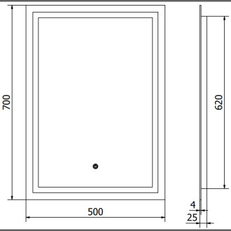 Mexen Miko osvětlené koupelnové zrcadlo 50x70 cm, LED 6000K, 9819-050-070-611-00