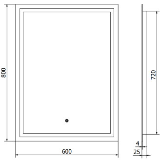 Mexen Miko osvětlené koupelnové zrcadlo 60x80 cm, LED 6000K, 9819-060-080-611-00