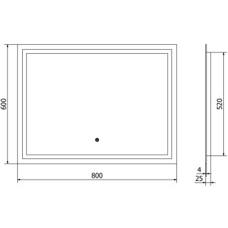 Mexen Miko osvětlené koupelnové zrcadlo 100x80 cm, LED 6000K, 9819-100-080-611-00