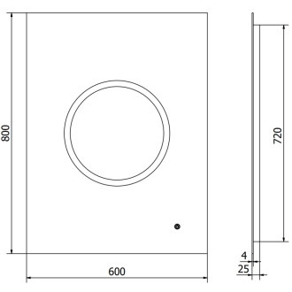 Mexen Koga osvětlené koupelnové zrcadlo 60x80 cm, LED 6000K, 9821-060-080-611-00