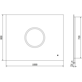 Mexen Koga osvětlené koupelnové zrcadlo 100x80 cm, LED 6000K, 9821-100-080-611-00