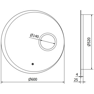 Mexen Ella zrcadlo s kosmetickým zrcátkem, kulaté 60 cm, LED 6000K, 9811-060-060-611-00