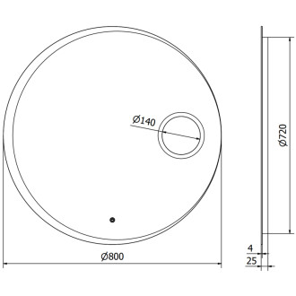 Mexen Ella zrcadlo s kosmetickým zrcátkem, kulaté 80 cm, LED 6000K, 9811-080-080-611-00