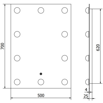 Mexen Dona osvětlené koupelnové zrcadlo 50x70 cm, LED 6000K, 9818-050-070-611-00