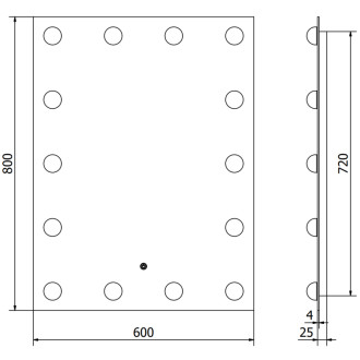 Mexen Dona osvětlené koupelnové zrcadlo 60x80 cm, LED 6000K, 9818-060-080-611-00