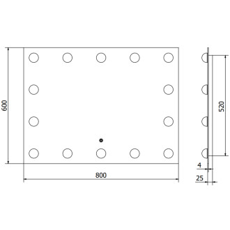 Mexen Dona osvětlené koupelnové zrcadlo 80x60 cm, LED 6000K, 9818-080-060-611-00