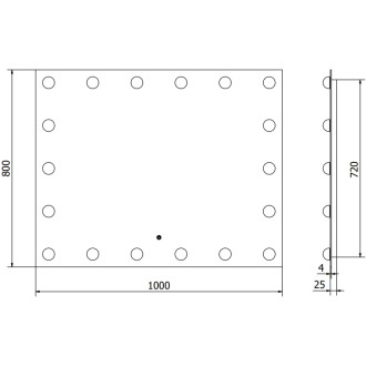 Mexen Dona osvětlené koupelnové zrcadlo 100x80 cm, LED 6000K, 9818-100-080-611-00