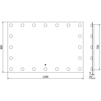Mexen Dona osvětlené koupelnové zrcadlo 120x80 cm, LED 6000K, 9818-120-080-611-00