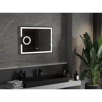 Mexen ONYX osvětlené zrcadlo s kosmetickým zrcátkem 80x60, LED 6000K 9813-080-060-611-00