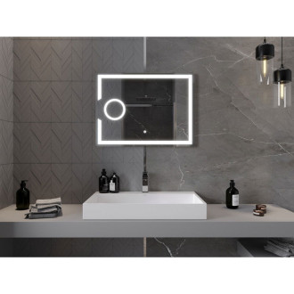 Mexen ONYX osvětlené zrcadlo s kosmetickým zrcátkem 80x60, LED 6000K 9813-080-060-611-00