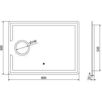 Mexen ONYX osvětlené zrcadlo s kosmetickým zrcátkem 80x60, LED 6000K 9813-080-060-611-00