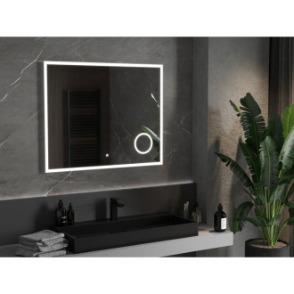 Mexen Kala zrcadlo s kosmetickým zrcátkem 100x80 cm, LED 6000K, 9820-100-080-611-00