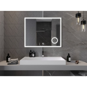Mexen Kala zrcadlo s kosmetickým zrcátkem 100x80 cm, LED 6000K, 9820-100-080-611-00