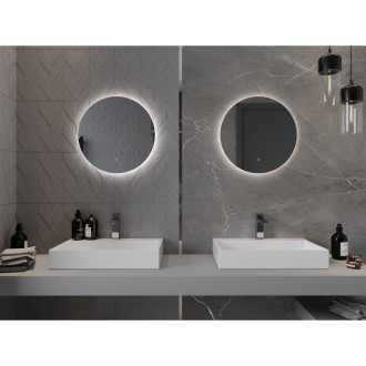 Mexen Erg osvětlené koupelnové zrcadlo, kulaté 50 cm, LED 6000K, 9823-050-050-611-00