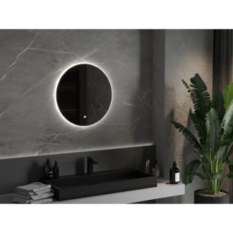 Mexen Erg osvětlené koupelnové zrcadlo, kulaté 60 cm, LED 6000K, 9823-060-060-611-00