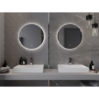 Mexen Erg osvětlené koupelnové zrcadlo, kulaté 60 cm, LED 6000K, 9823-060-060-611-00
