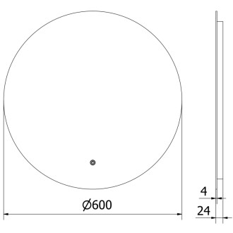 Mexen Erg osvětlené koupelnové zrcadlo, kulaté 60 cm, LED 6000K, 9823-060-060-611-00