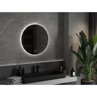 Mexen Erg osvětlené koupelnové zrcadlo, kulaté 70 cm, LED 6000K, 9823-070-070-611-00