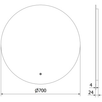 Mexen Erg osvětlené koupelnové zrcadlo, kulaté 70 cm, LED 6000K, 9823-070-070-611-00