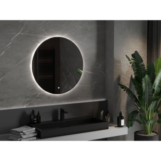 Mexen Erg osvětlené koupelnové zrcadlo, kulaté 80 cm, LED 6000K, 9823-080-080-611-00