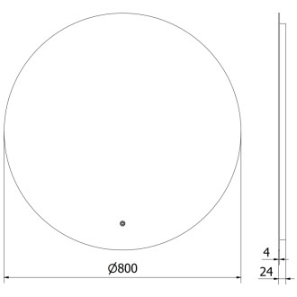 Mexen Erg osvětlené koupelnové zrcadlo, kulaté 80 cm, LED 6000K, 9823-080-080-611-00