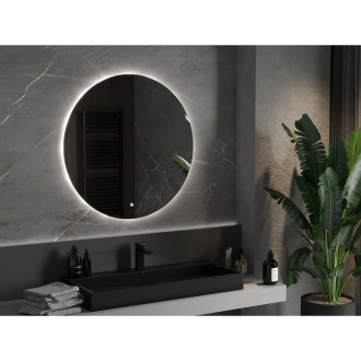 Mexen Erg osvětlené koupelnové zrcadlo, kulaté 90 cm, LED 6000K, 9823-090-090-611-00