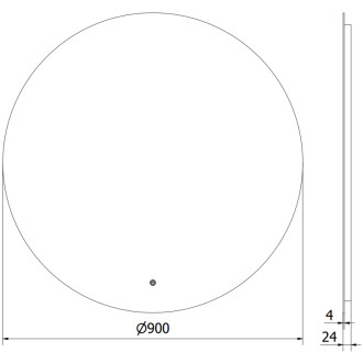 Mexen Erg osvětlené koupelnové zrcadlo, kulaté 90 cm, LED 6000K, 9823-090-090-611-00
