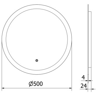 Mexen Oro osvětlené koupelnové zrcadlo, kulaté 50 cm, LED 6000K, 9824-050-050-611-00
