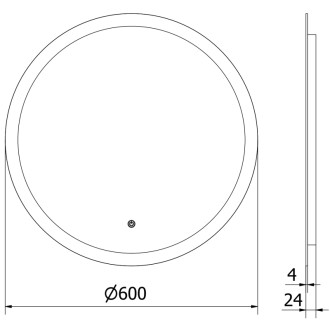 Osvětlené koupelnové zrcadlo Mexen Oro, kulaté 60 cm, LED 6000K, 9824-060-060-611-00